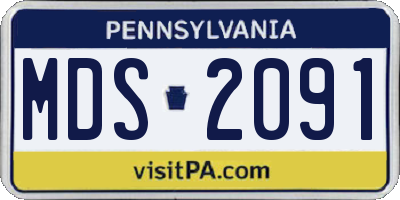 PA license plate MDS2091