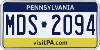 PA license plate MDS2094