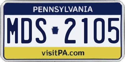 PA license plate MDS2105