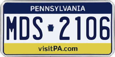PA license plate MDS2106