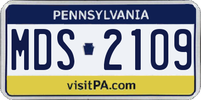PA license plate MDS2109