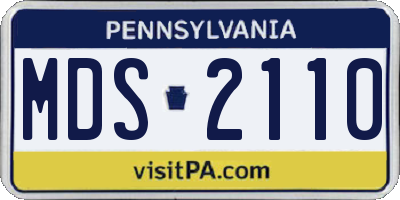 PA license plate MDS2110
