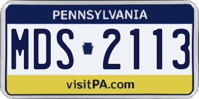 PA license plate MDS2113