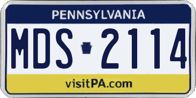 PA license plate MDS2114
