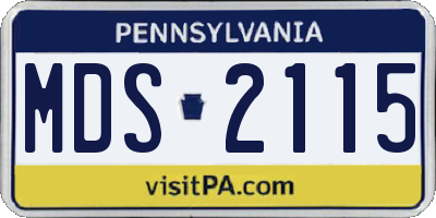 PA license plate MDS2115