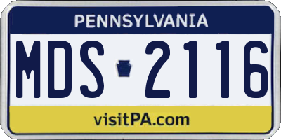 PA license plate MDS2116