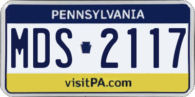 PA license plate MDS2117