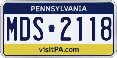 PA license plate MDS2118
