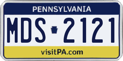 PA license plate MDS2121