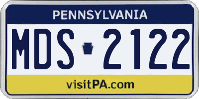 PA license plate MDS2122