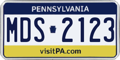 PA license plate MDS2123