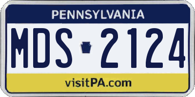 PA license plate MDS2124