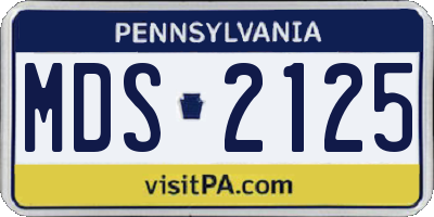 PA license plate MDS2125