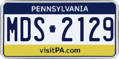 PA license plate MDS2129