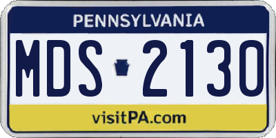 PA license plate MDS2130