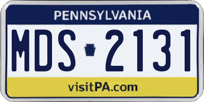 PA license plate MDS2131