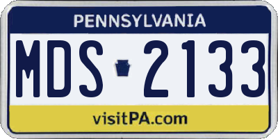 PA license plate MDS2133