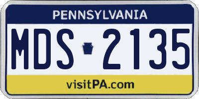 PA license plate MDS2135