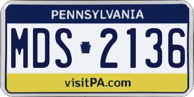 PA license plate MDS2136