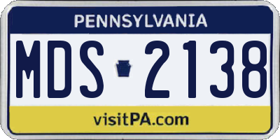 PA license plate MDS2138