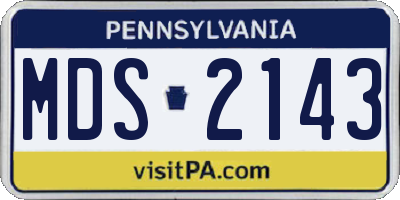 PA license plate MDS2143