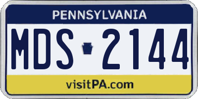 PA license plate MDS2144