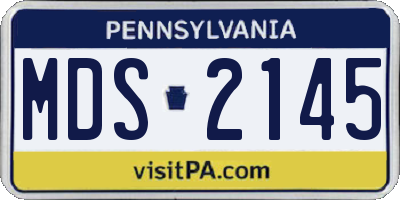 PA license plate MDS2145