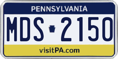 PA license plate MDS2150