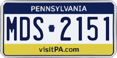 PA license plate MDS2151