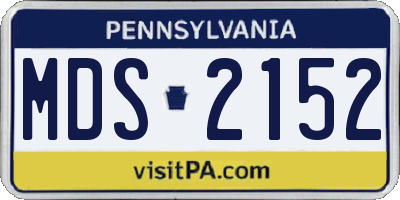 PA license plate MDS2152