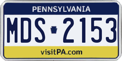 PA license plate MDS2153