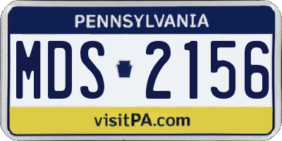 PA license plate MDS2156