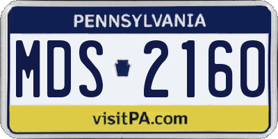 PA license plate MDS2160