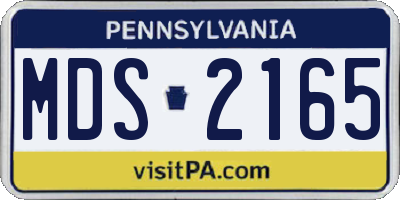 PA license plate MDS2165