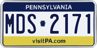 PA license plate MDS2171