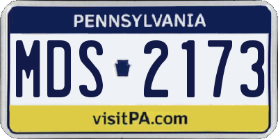 PA license plate MDS2173
