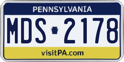 PA license plate MDS2178