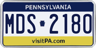 PA license plate MDS2180