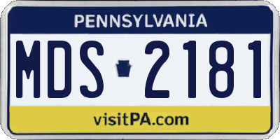 PA license plate MDS2181