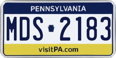 PA license plate MDS2183
