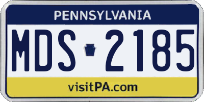 PA license plate MDS2185