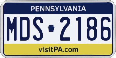 PA license plate MDS2186