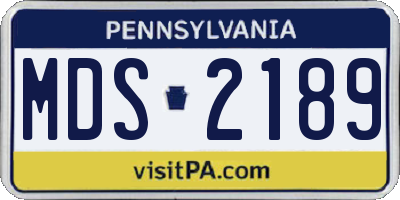 PA license plate MDS2189