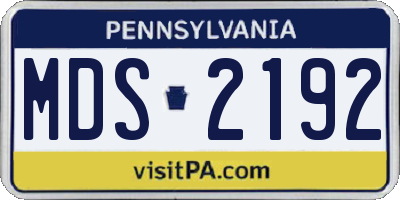 PA license plate MDS2192