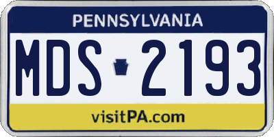 PA license plate MDS2193