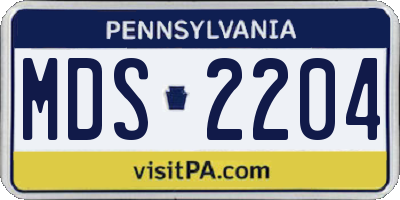 PA license plate MDS2204
