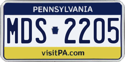 PA license plate MDS2205