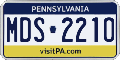 PA license plate MDS2210