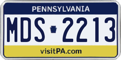 PA license plate MDS2213