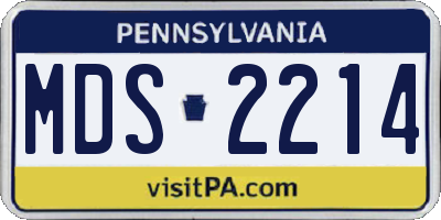 PA license plate MDS2214